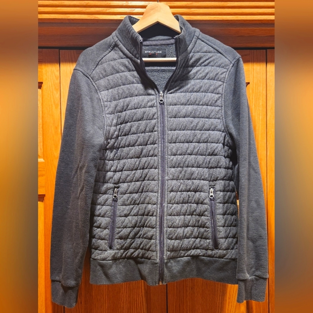 Structure Zip Up Sweater Sz M